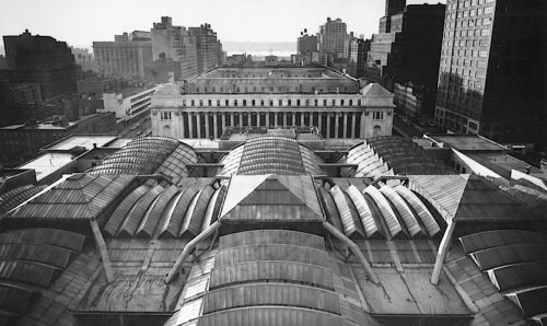 Original Pennsylvania Station Roof and the Farley Building, photo by Norman Mcgrath